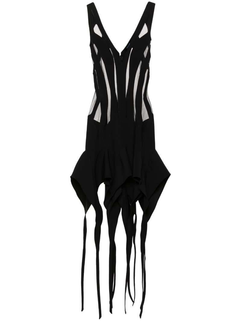 Black Sheer Panelled Dress