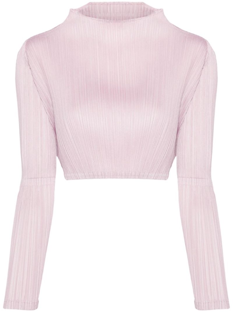 Pink Plissé Cropped Top