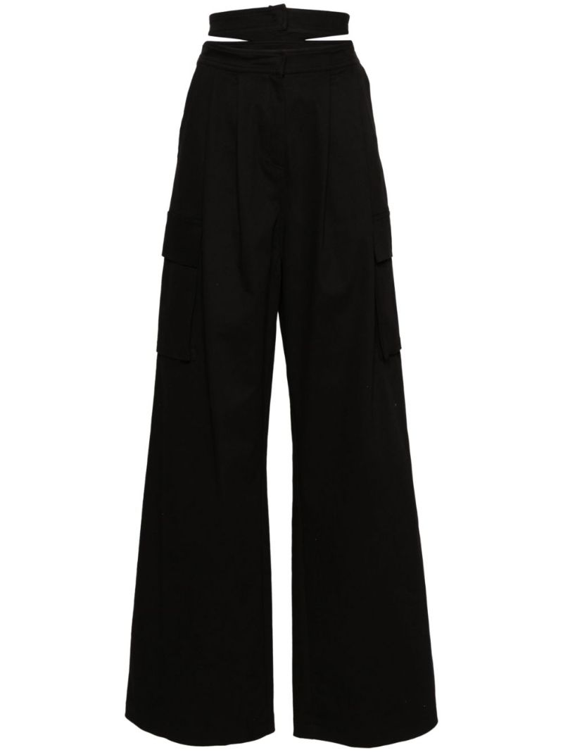 Black Cut-out Cargo Pants