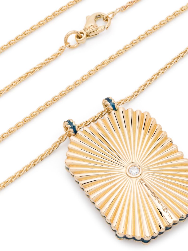 18k Yellow Gold Letter Scapular Pendant Small Necklace