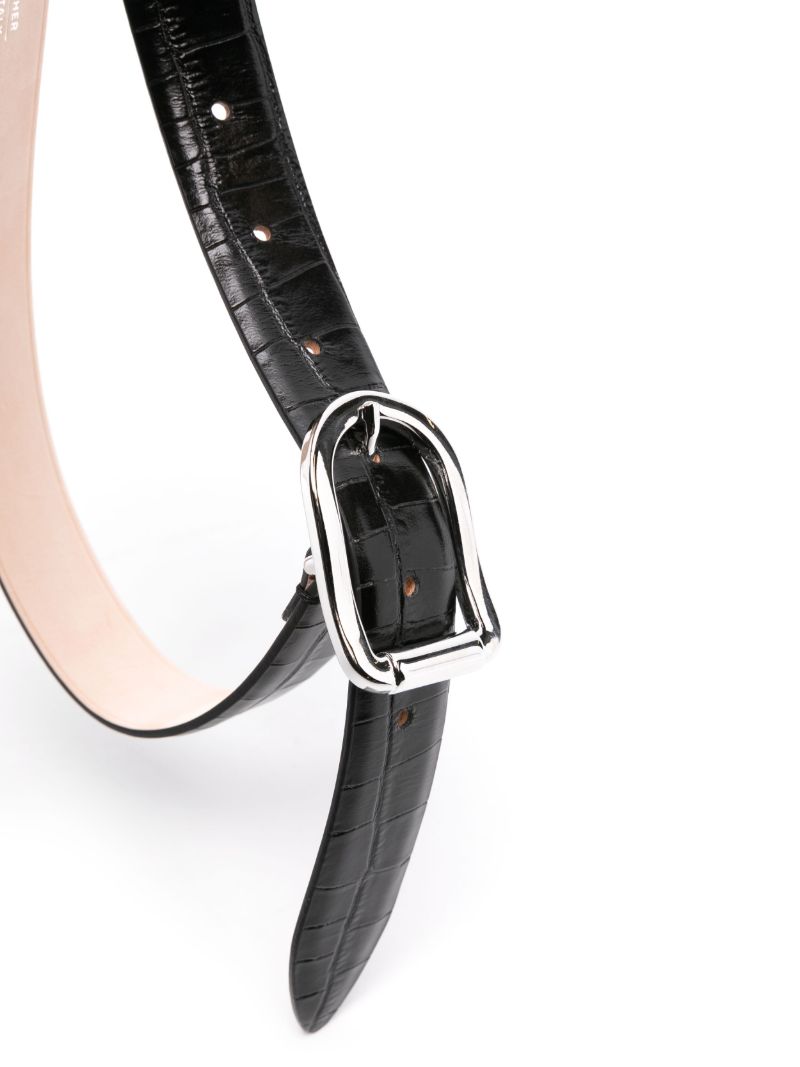 Black Mija Croco Leather Belt