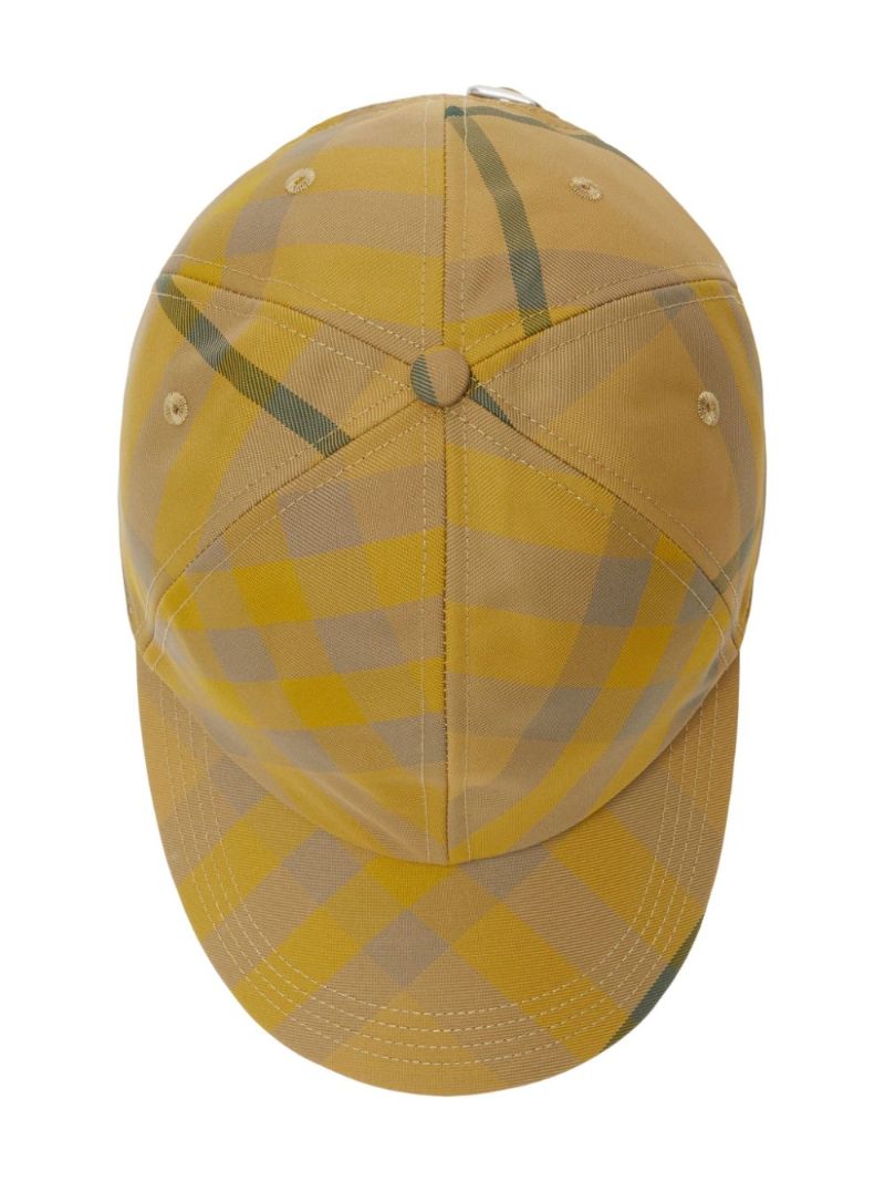 Yellow Checked Cotton Cap