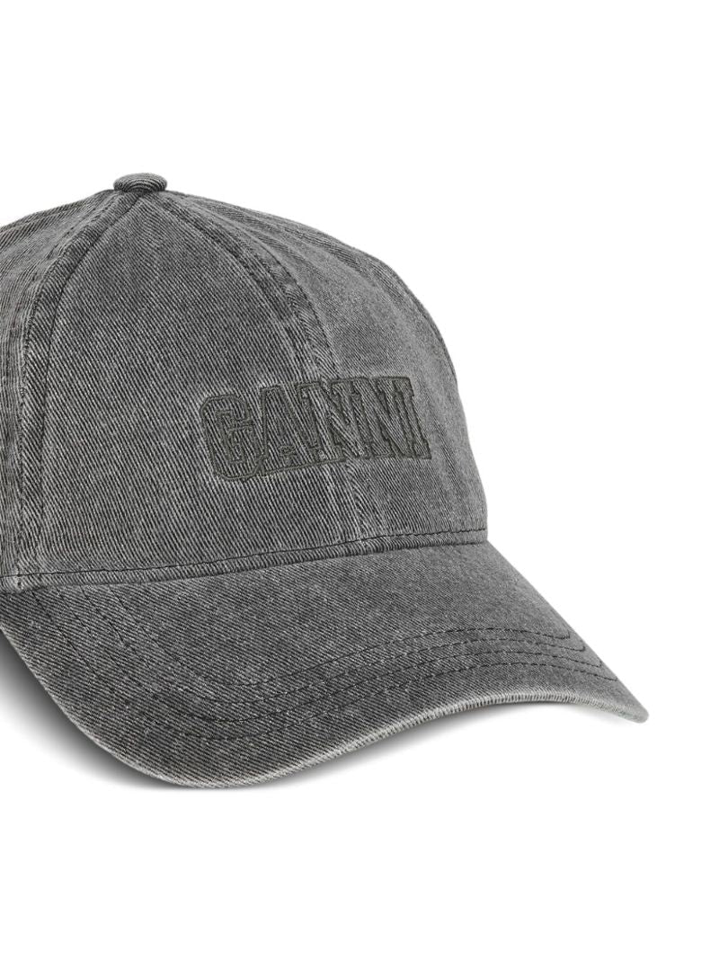 Grey Logo-embroidered Denim Cap