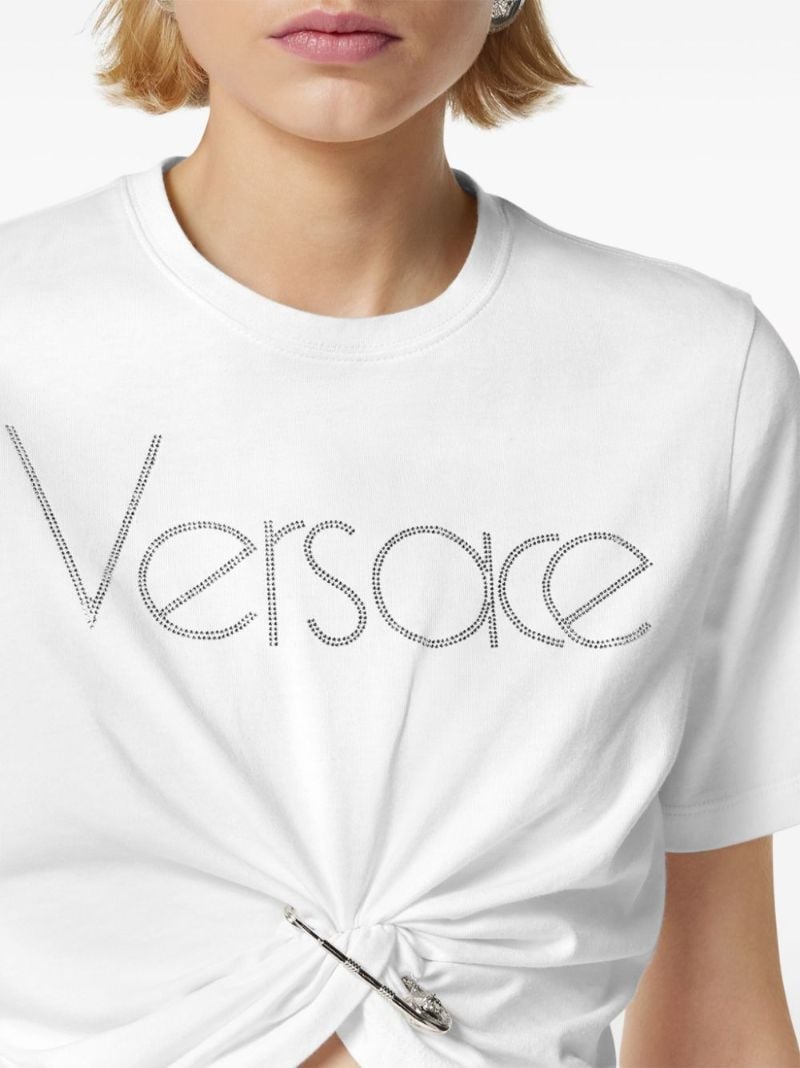White Logo-embellished Cotton T-shirt