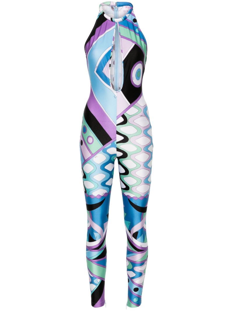 Blue Vivara-print Jumpsuit