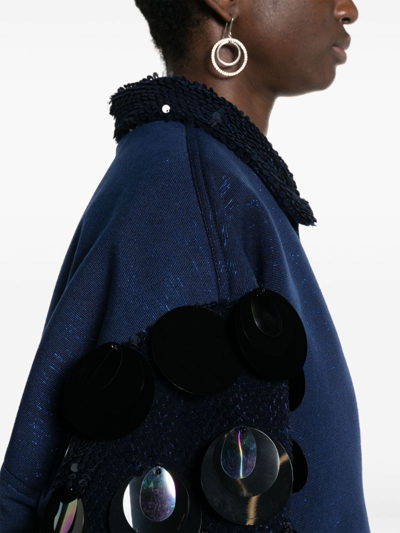 Blue Stella Kente Bomber Jacket