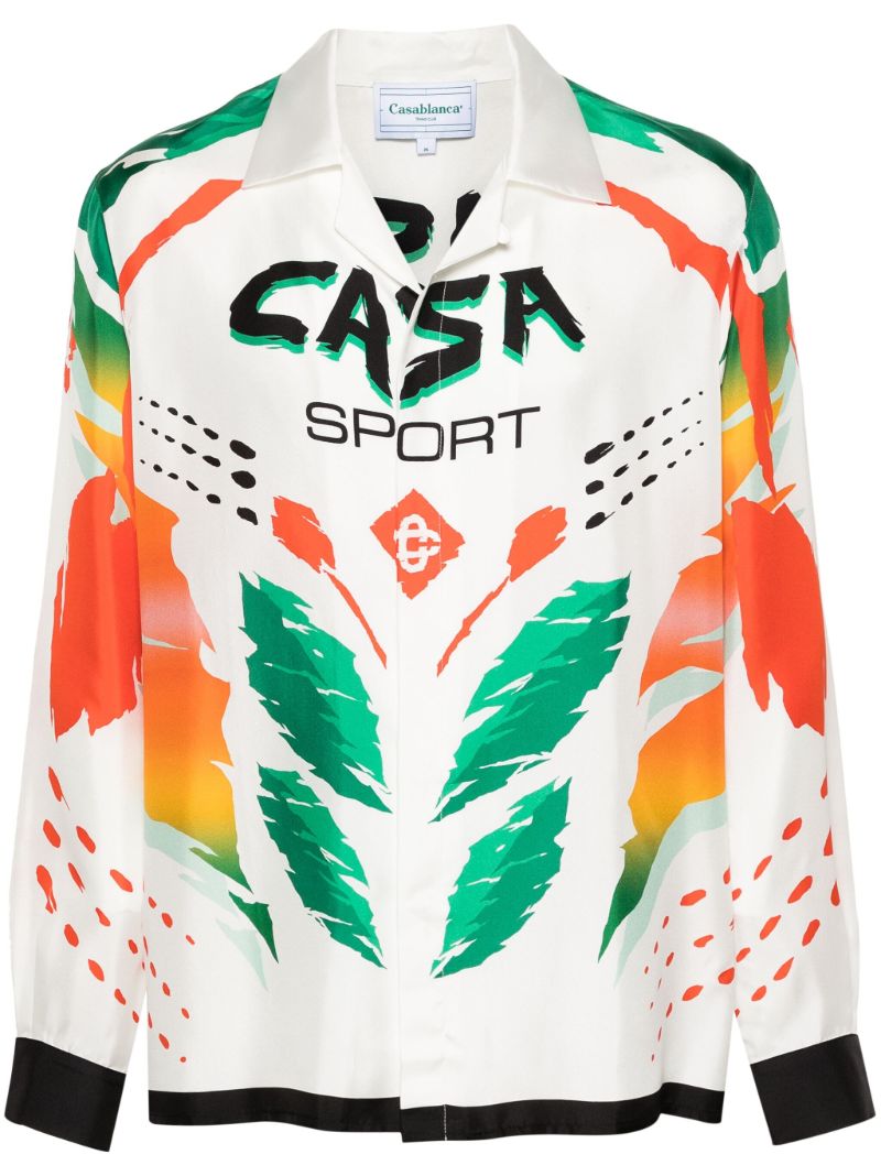 White Casa Moto Silk Shirt