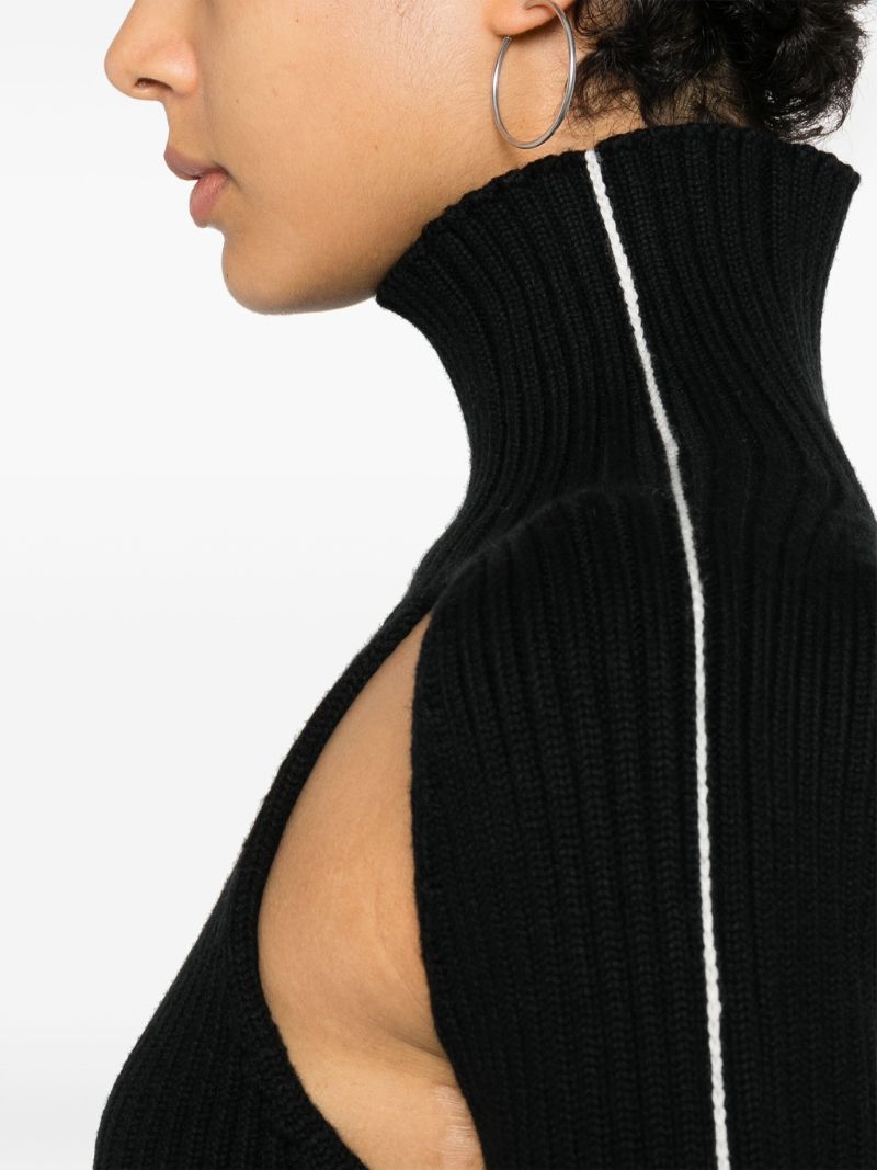 Black Cut-out Wool Jumper