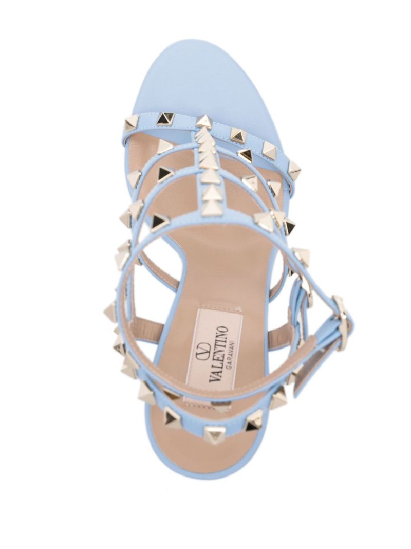 Blue Rockstud 100 Leather Sandals