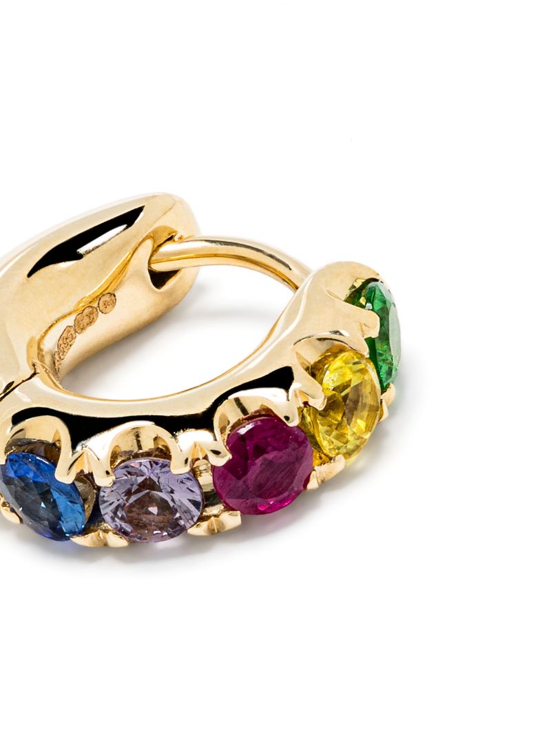 14k Yellow Super Duper Sapphire Hoop Earring