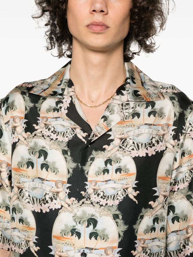 Black Palm Graphic-print Shirt