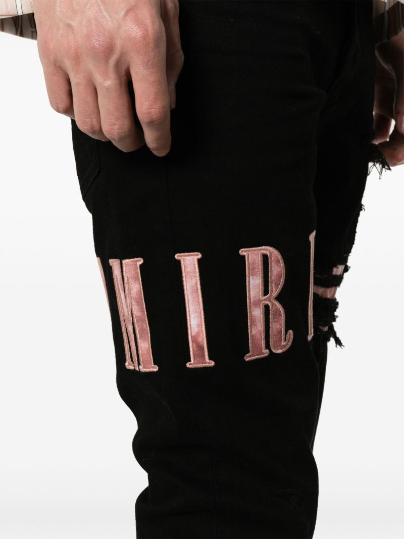 Black Waxed Logo-appliquÃ_x0083_© Skinny Jeans