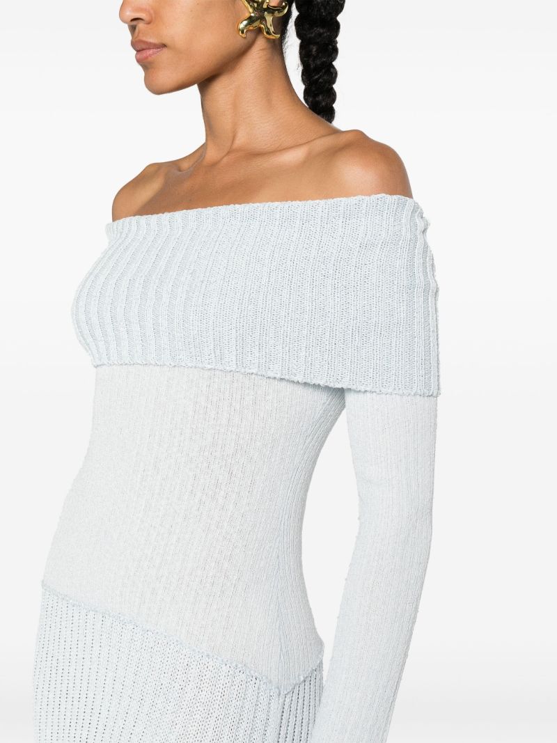 Blue Karia Off-shoulder Maxi Dress
