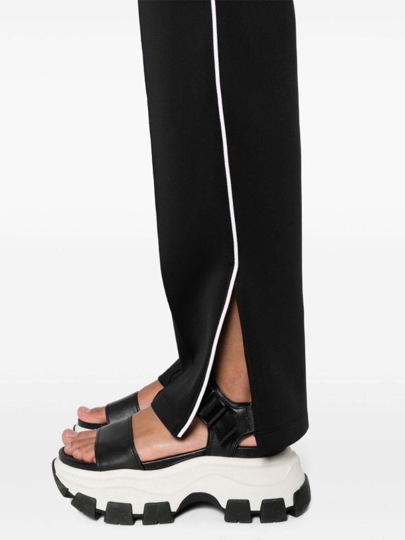 Black Side-slit Straight-leg Track Pants