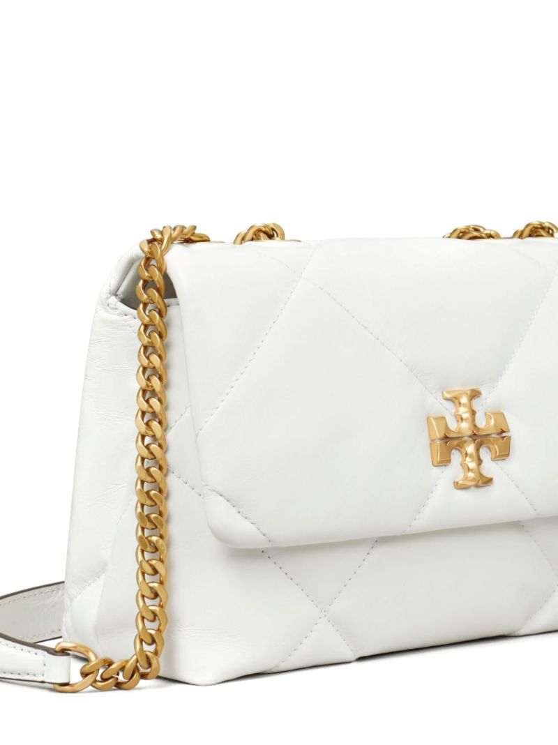 White Small Kira Quilted Shoulder Bag