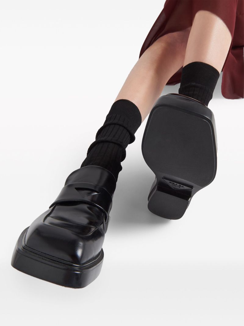 Black Leather Penny Loafers