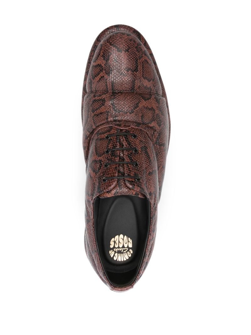Brown Snakeskin-effect Oxford Shoes