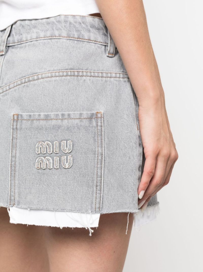 Grey Denim Mini Skirt