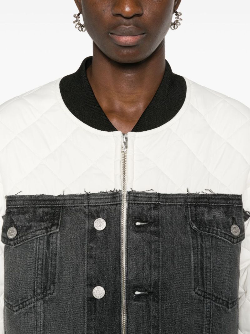 White Quilted Denim Jacket