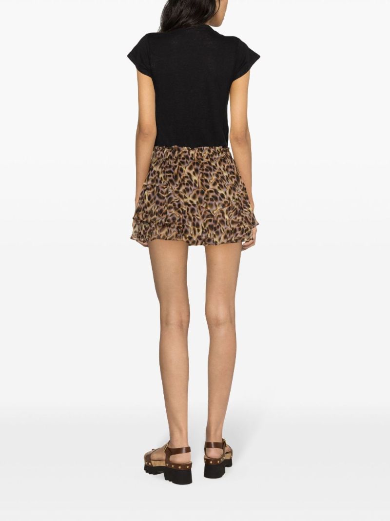 Brown Sornel Leopard-print Shorts