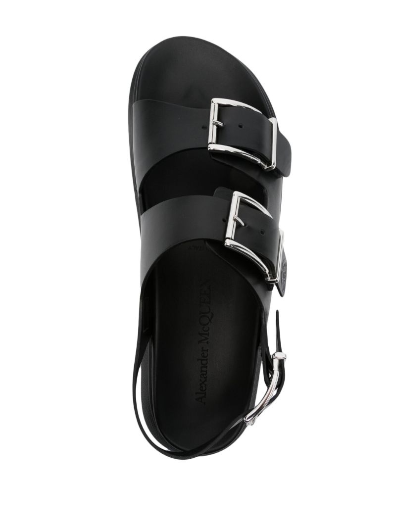 Black Hybrid Leather Sandals