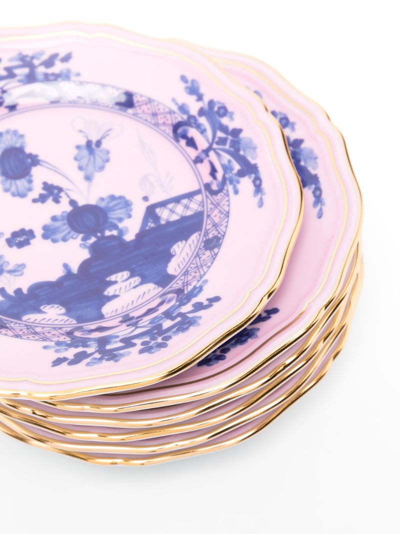 Pink Oriente Italiano Bread Plates Set