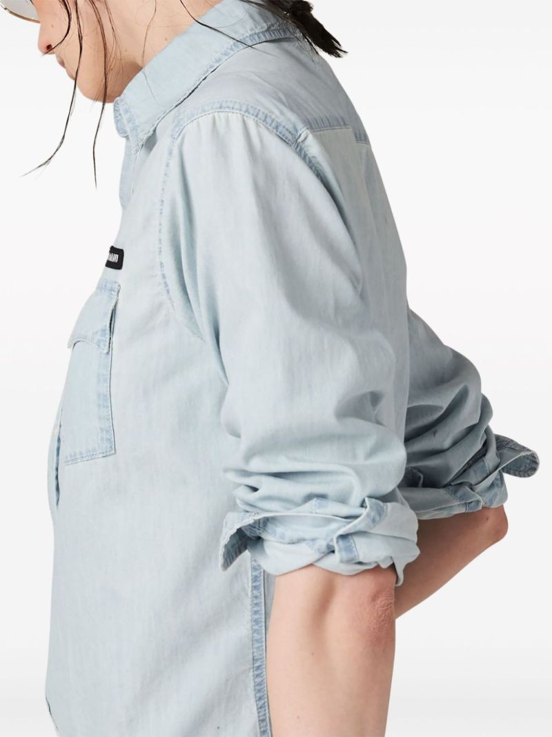 Blue Logo-applique Cotton Shirt