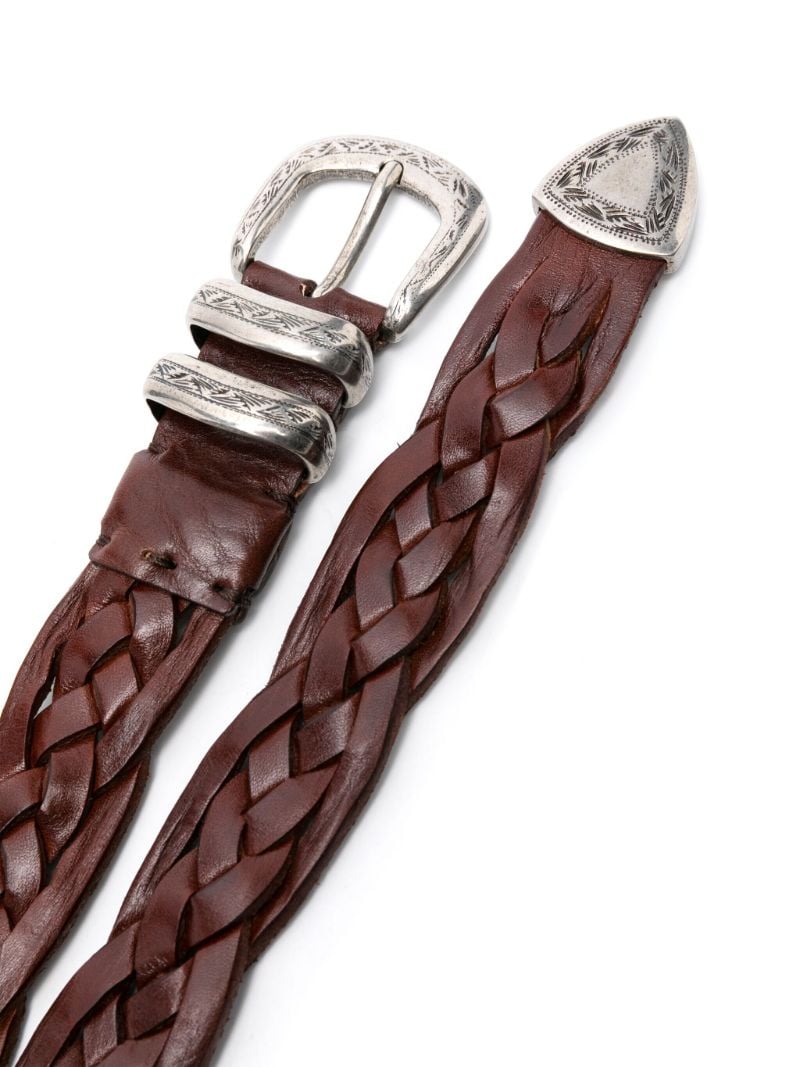 Brown Braided Leather Belt