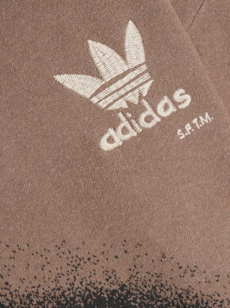 X Sftm Brown Logo-print Cotton Hoodie