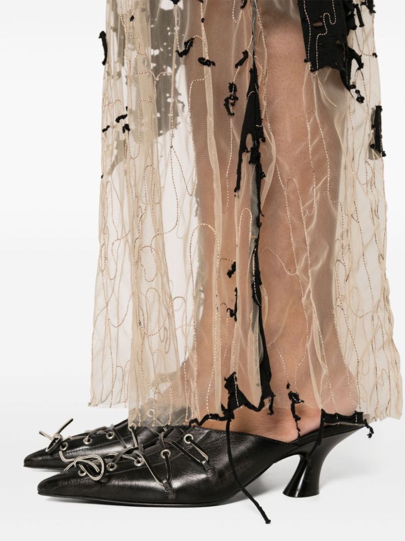 Black O-leena Distressed Skirt