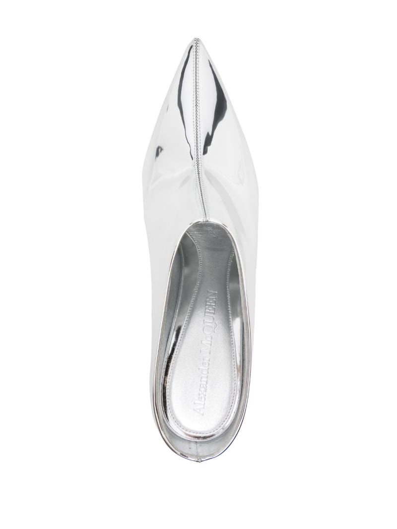 Silver-tone 95 Metallic Leather Pumps