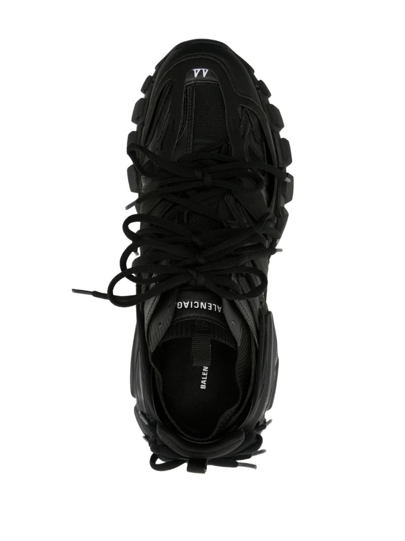 Black Panelled Rear Lace-up Low-top Sneakers