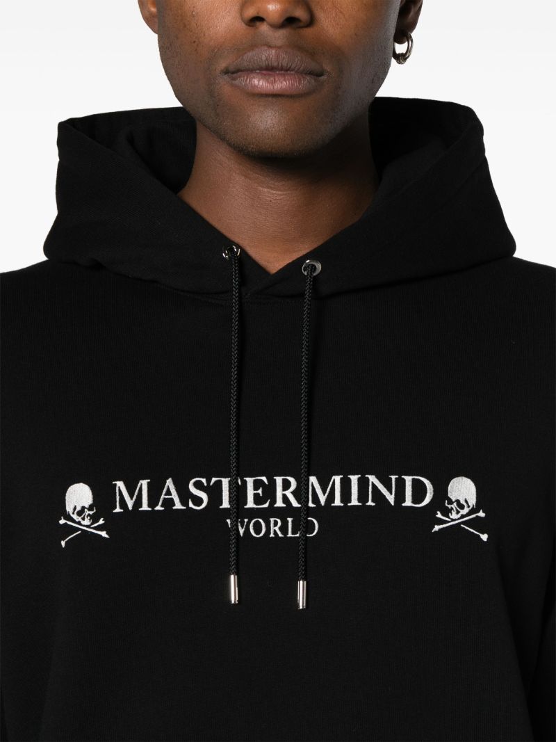 Black Skull-print Cotton Hoodie