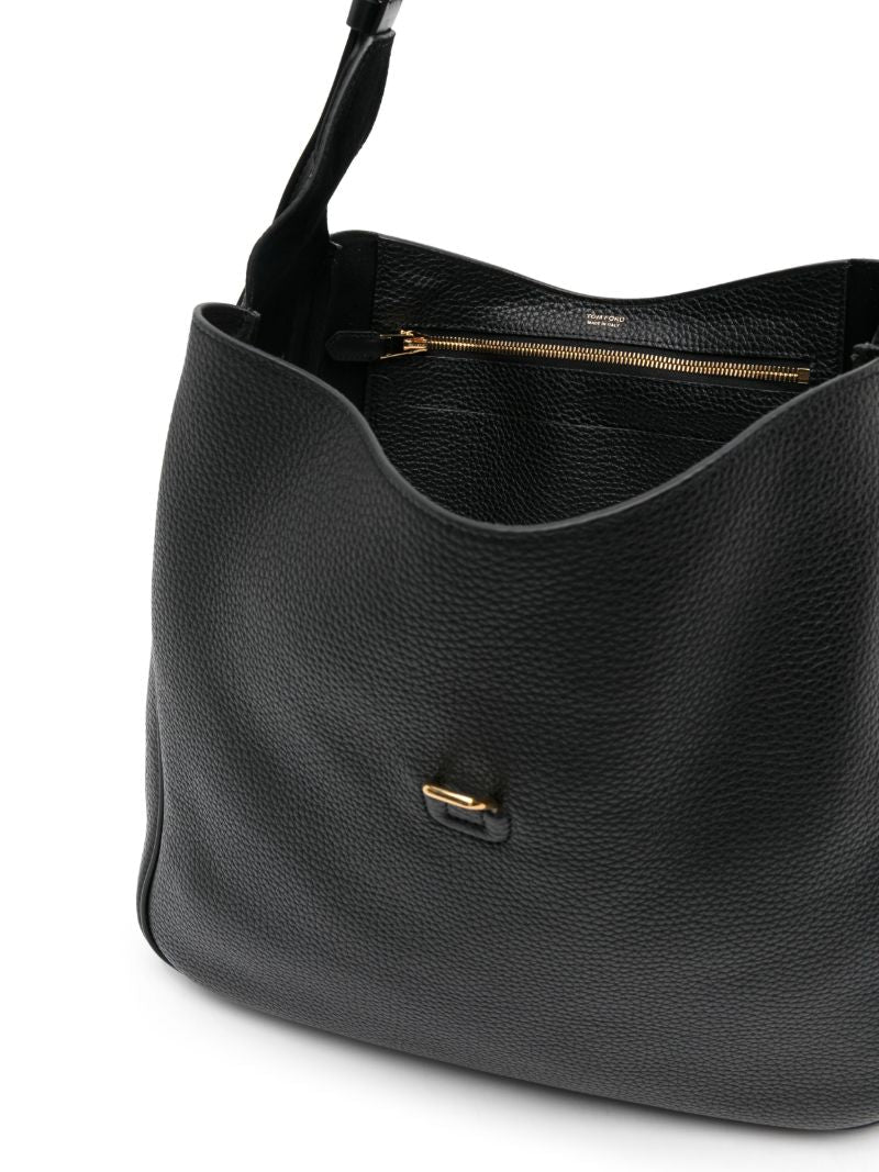 Black Monarch Large Leather Tote Bag