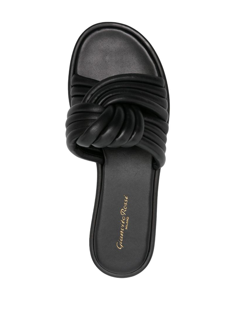 Black Ottavia Leather Slides