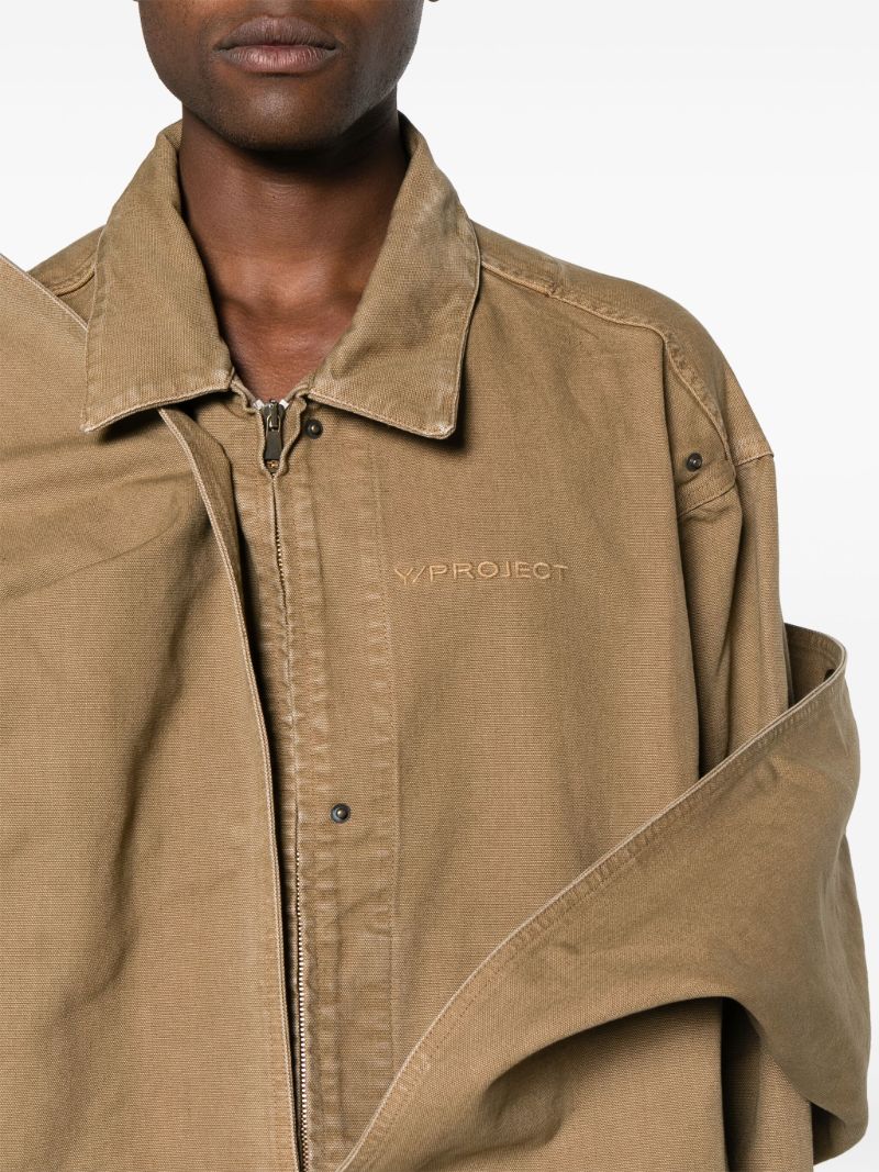 Neutral Layered Cotton Shirt Jacket