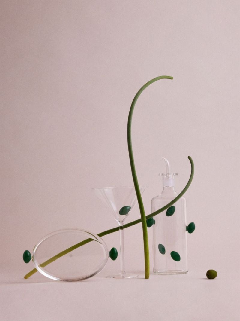 Clear the Olive Glass Bottle