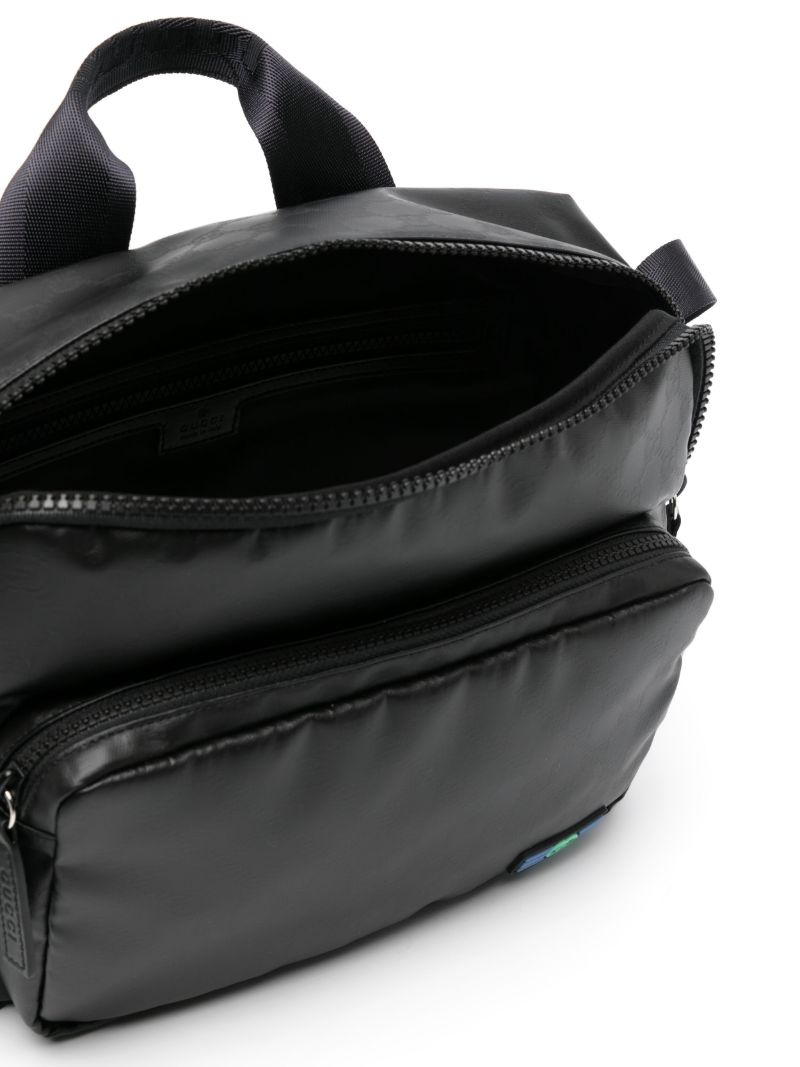 Black Gg Crystal Canvas Shoulder Bag