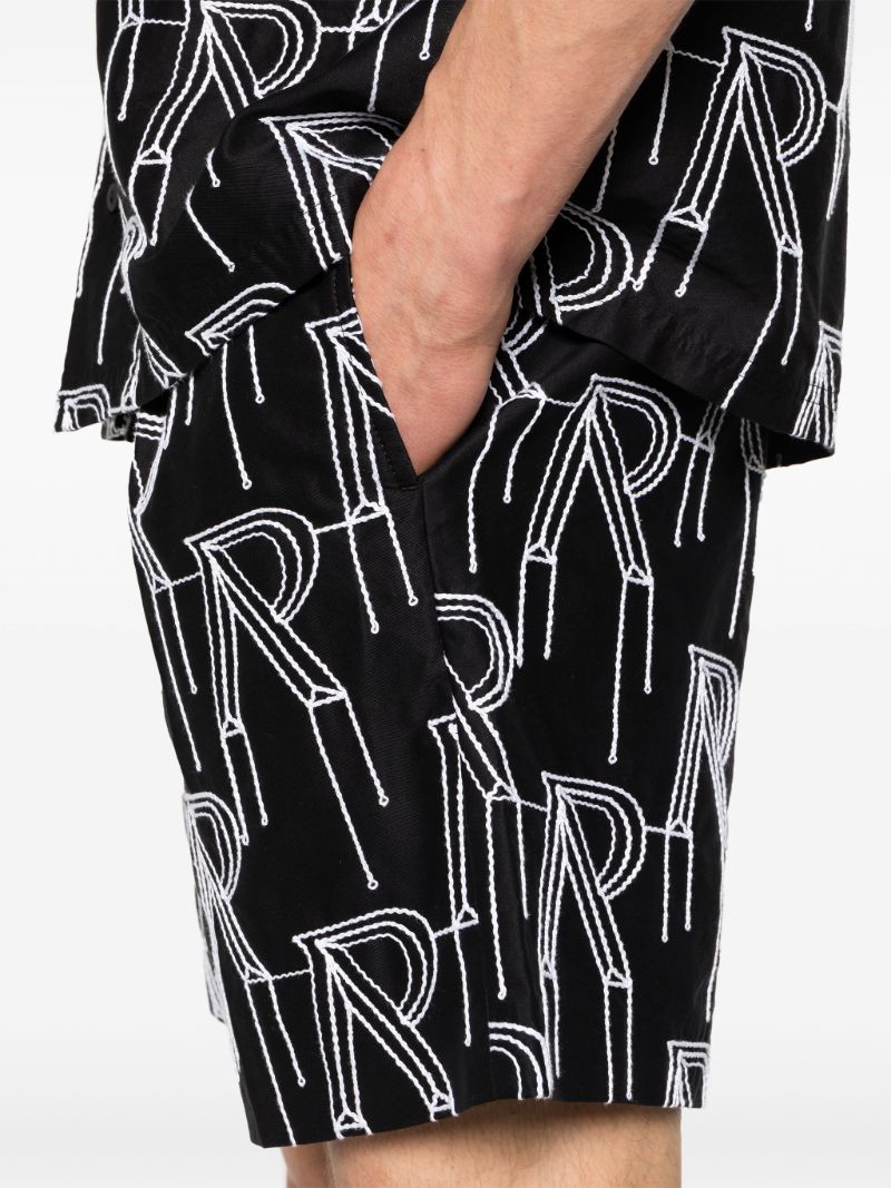 Black Logo-embroidered Tailored Shorts