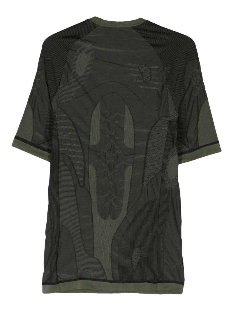 Green Seamless Panelled T-shirt