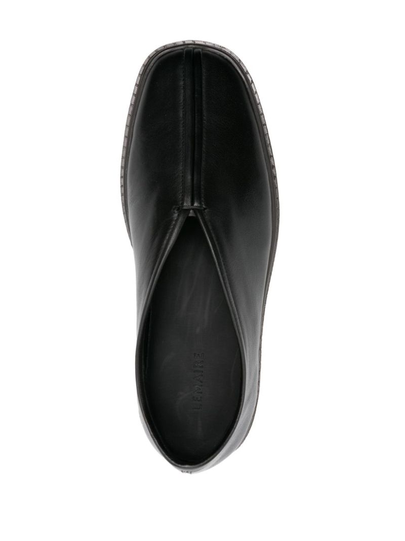 Black Piped Leather Sneakers