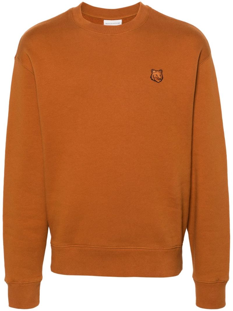 Brown Bold Fox Head Cotton Sweatshirt
