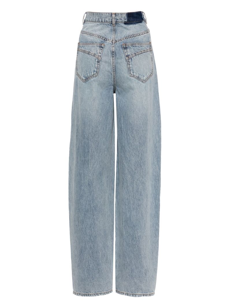 Blue High-waisted Wide-leg Jeans