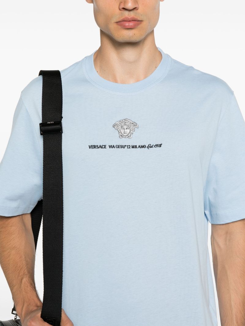 Blue Medusa Motif T-shirt