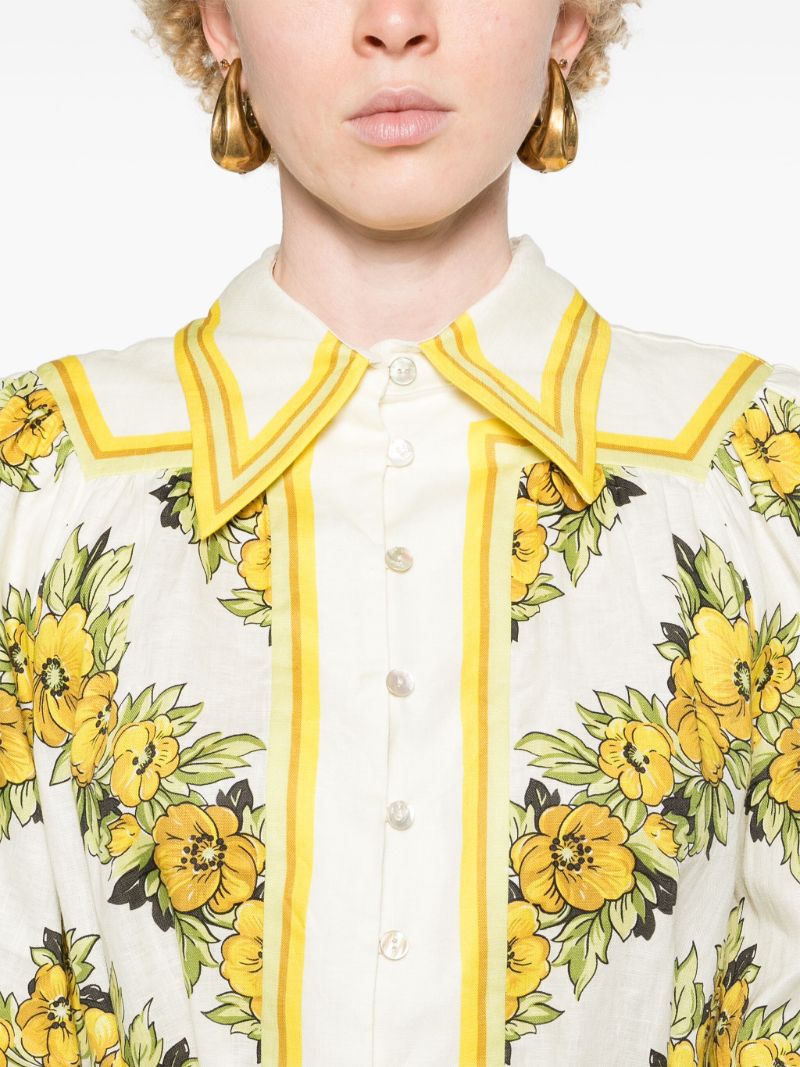 Yellow Gisela Mini Shirt Dress