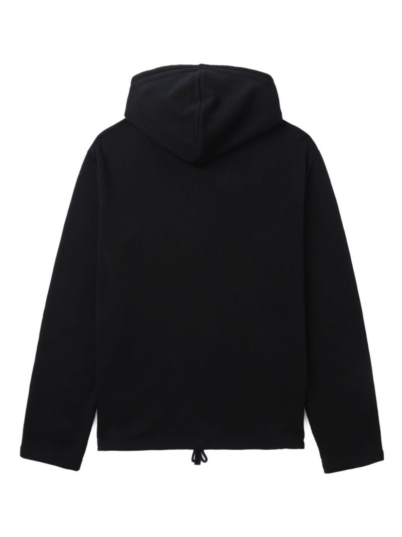 Black Zip-up Cotton Hoodie