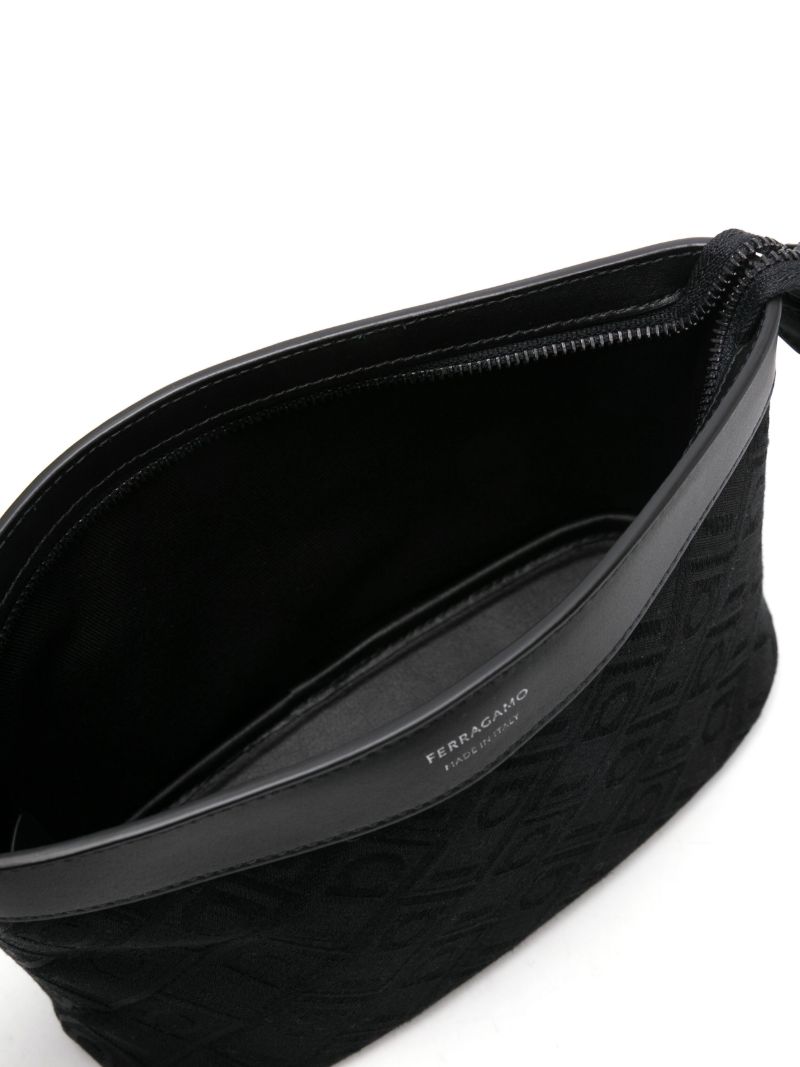 Black Gancini-pattern Clutch Bag