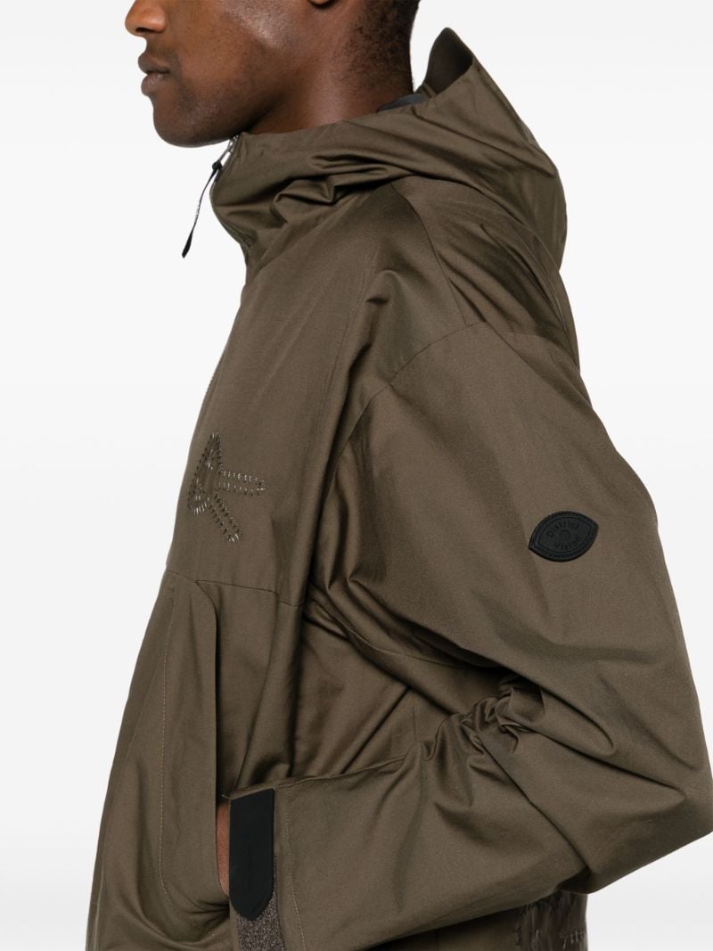 Brown Logo-embroidered Zip-up Jacket
