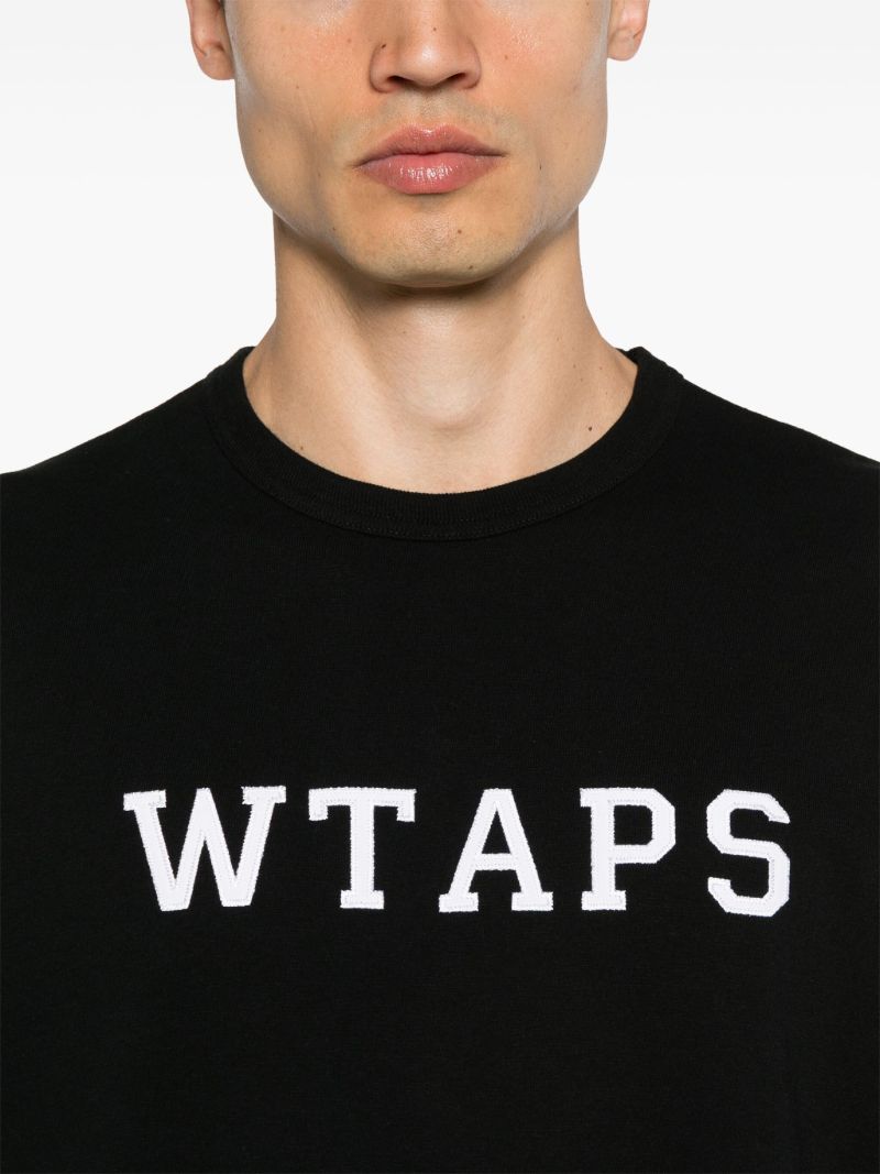 Black Logo Print Cotton T-shirt
