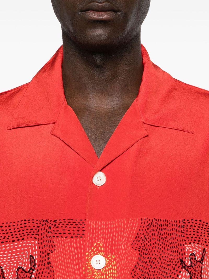 Red Inferno Silk Shirt